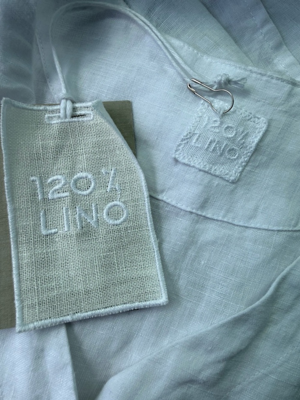 NWT 120% Lino White Linen Maxi Dress Short Sleeves Button Front Size 40 XS - Picture 2 of 7